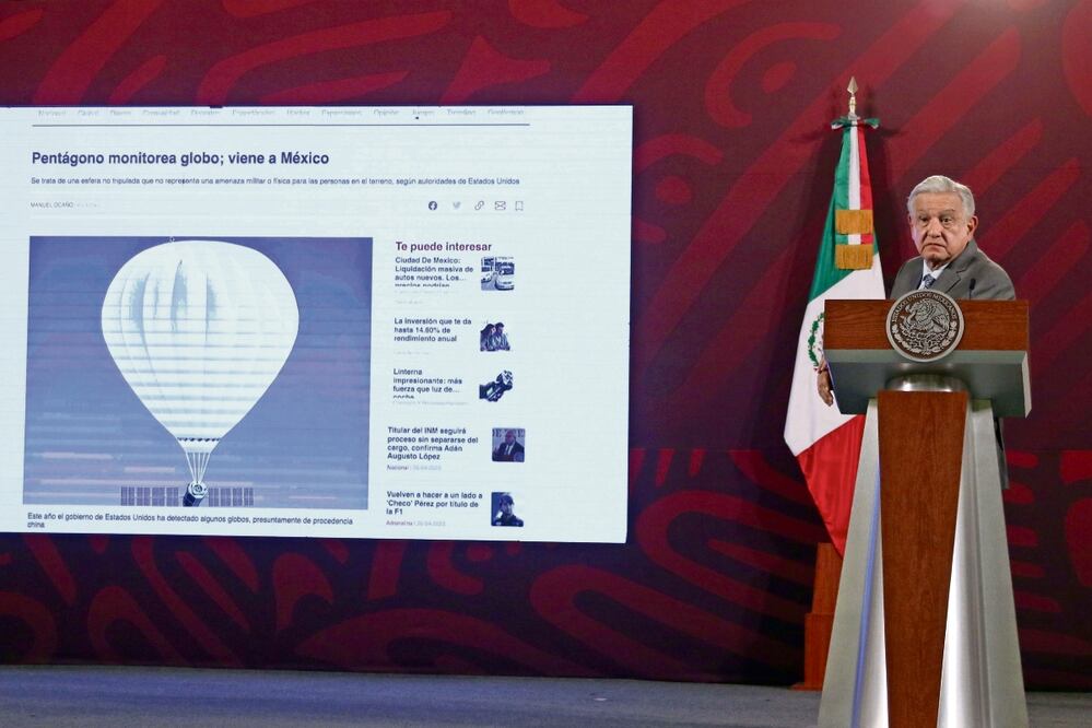 El presidente Andrés Manuel López Obrador abordó el tema del globo en su conferencia de prensa.