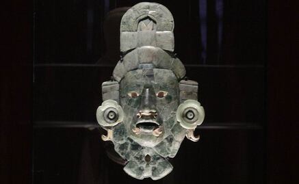 Exhiben máscara de Calakmul, rostro de jade maya