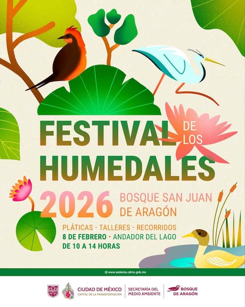 Anuncian el Festival del Día Mundial de los Humedales en el Bosque de San Juan de Aragón (26/01/2026). Foto: Especial