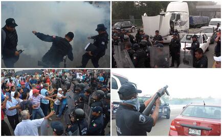 Chocan maestros de CNTE y policías en Tabasco