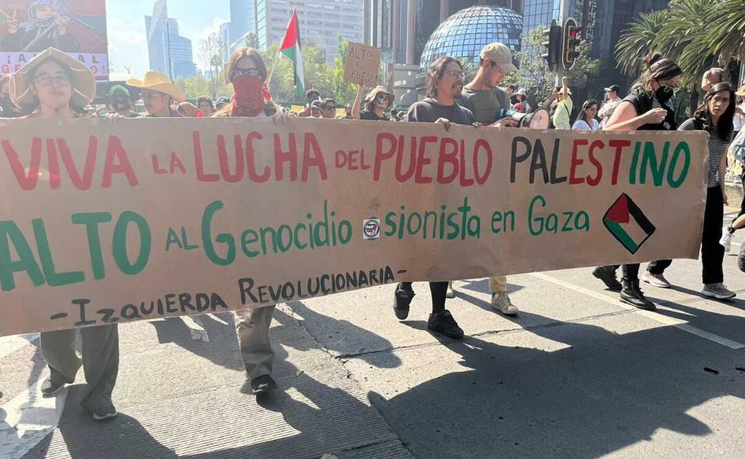 Centenares de personas marchan en favor del Palestina. Foto: Yalina Ruiz / El Universal