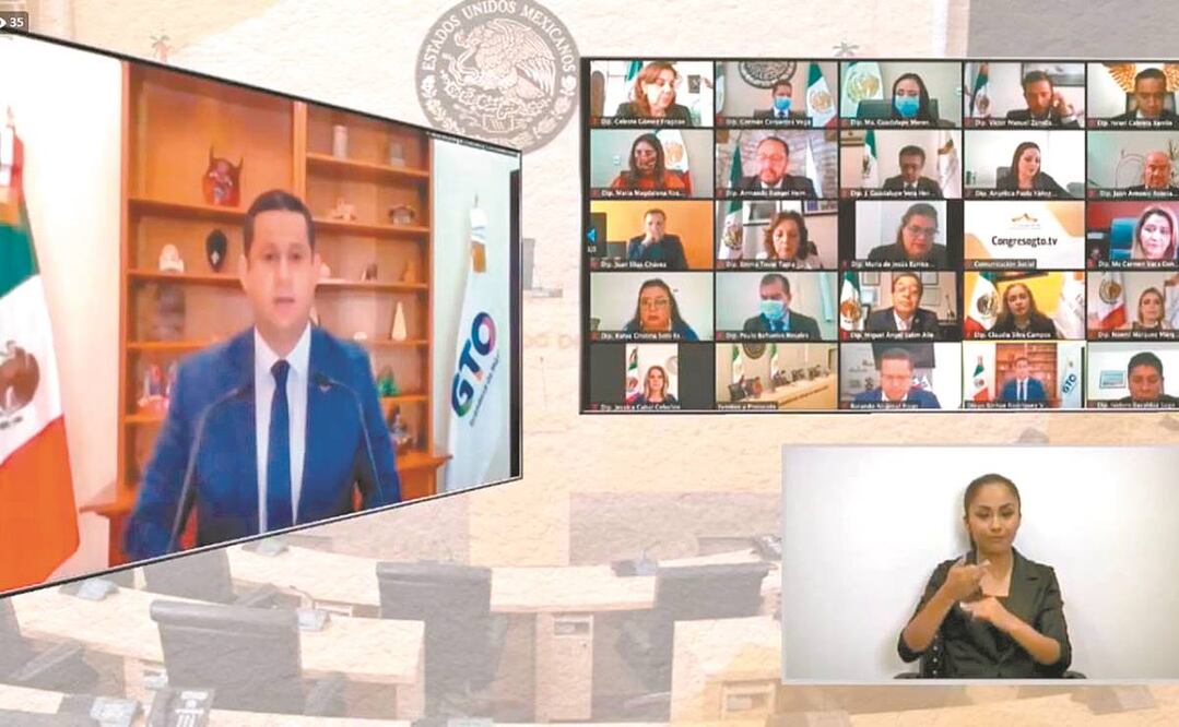 El gobernador lideró la apertura virtual del Primer Periodo Ordinario de Sesiones del Tercer Año de la LXIV Legislatura del Congreso estatal. Foto: Especial