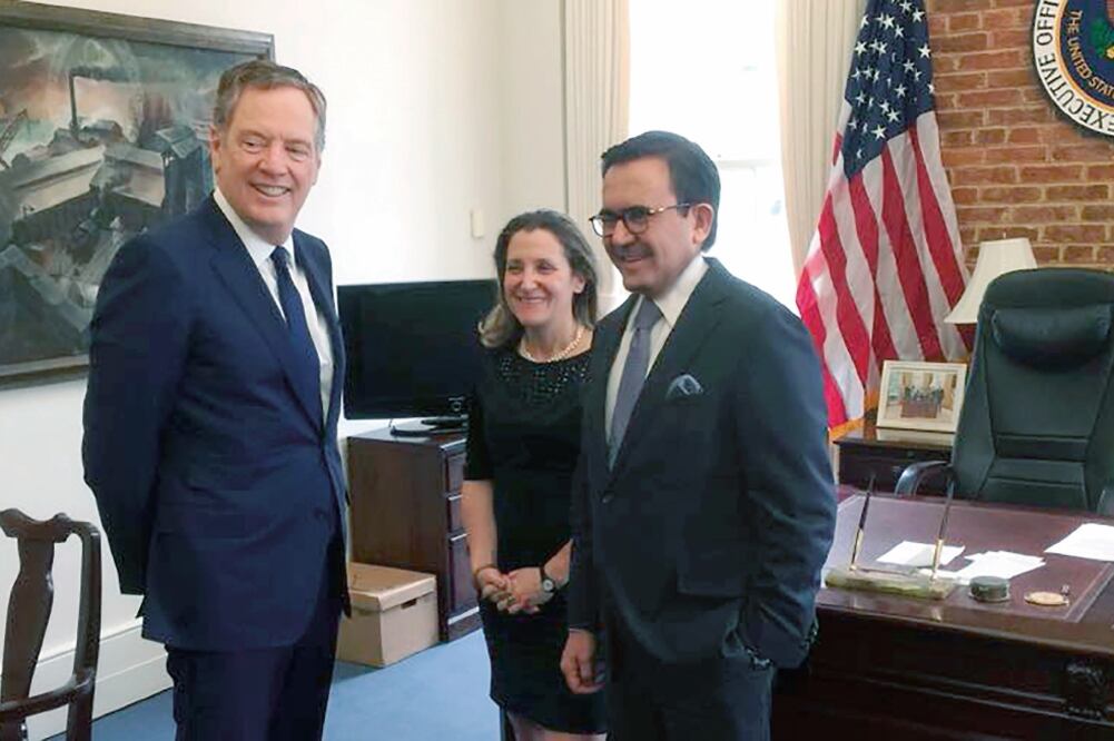 Robert Lighthizer, Chrystia Freeland e Ildefonso Guajardo harán consultas con las partes y sectores implicados de sus países. Foto: CORTESÍA