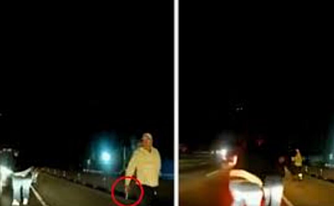 Momento exacto en que hombres armados privan de su libertad a un conductor Foto: Captura de pantalla