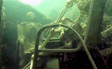 Buzo halla 'esqueletos' tomando el té en río de Arizona