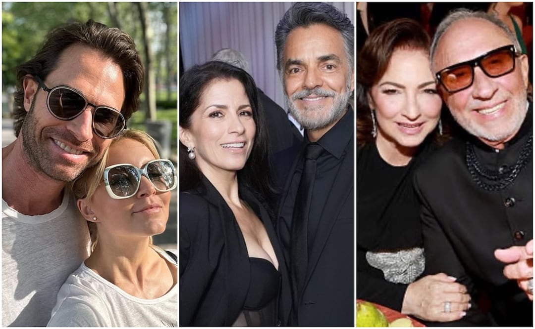 Angelique Boyer y Sebastián Rulli; Alessandra Rosaldo y Eugenio Derbez; Gloria y Emilio Estefan, ejemplo de parejas con amor duradero. 
Fotos: Instagram.