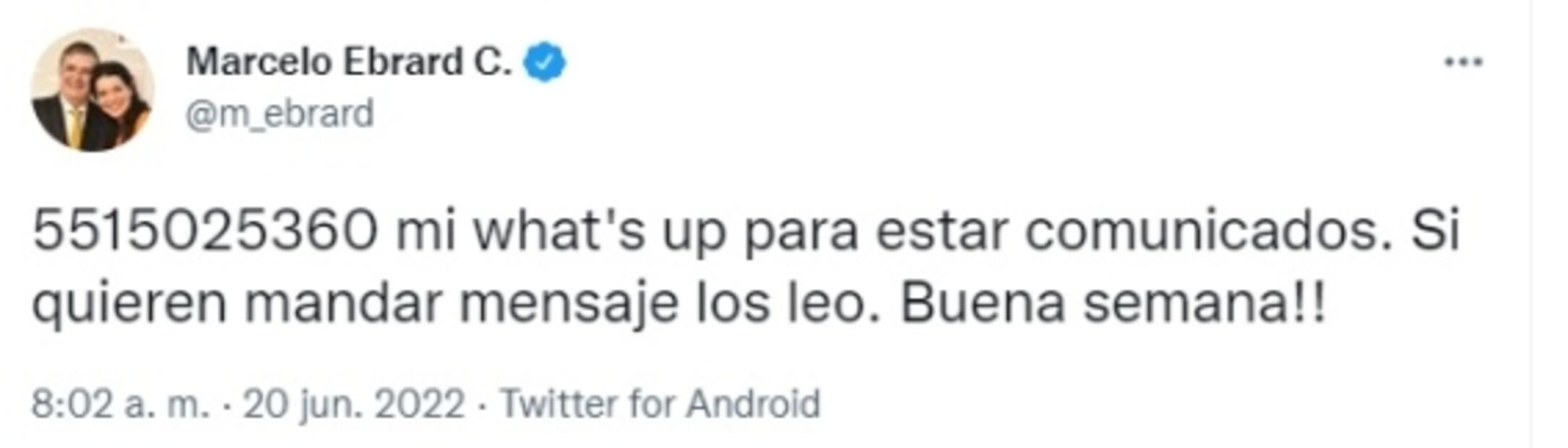 Reclaman a Ebrard por no contestar en WhatsApp… y le mandan stickers de AMLO y López-Gatell