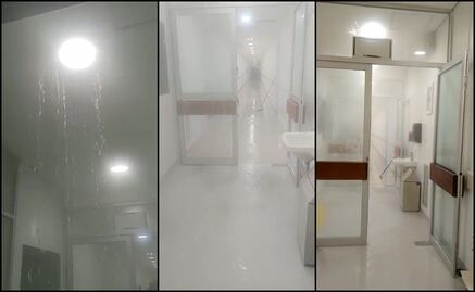 Inauguran hospital en Veracruz y en menos de 24 horas se inunda por falla en tuberías