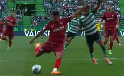 Tecatito Corona hace gol con el Sevilla ante el Sporting de Lisboa