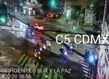 Caos vial sobre Reforma e Insurgentes por "Rodada del Terror" de bikers