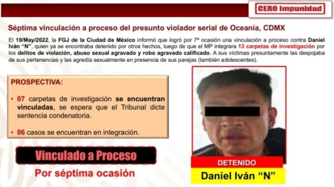 Destacan en la mañanera de AMLO vinculación a proceso por séptima vez de "violador serial de Oceanía"
