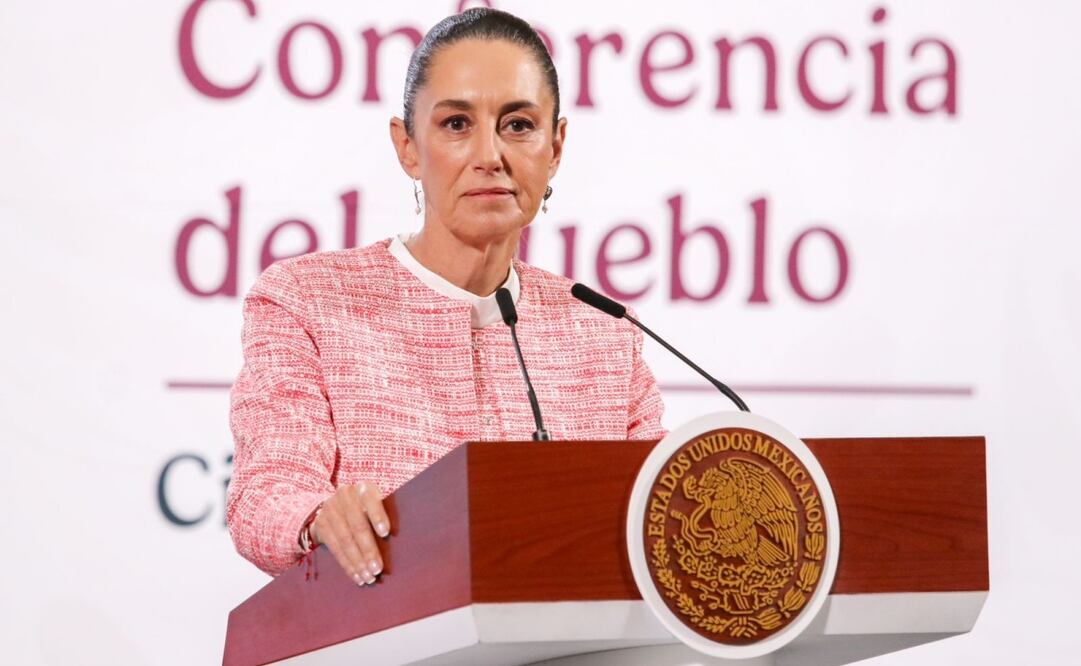 Claudia Sheinbaum, presidenta de México, durante la mañanera del 4 de febrero del 2025 en Palacio Nacional. Foto: Axel Sánchez /EL UNIVERSAL