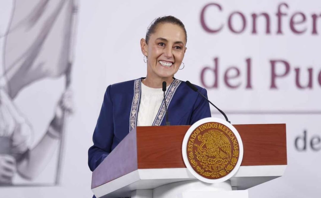La presidenta Claudia Sheinbaum durante la mañanera del 4 de febrero del 2026. Foto: Diego Simón / EL UNIVERSAL