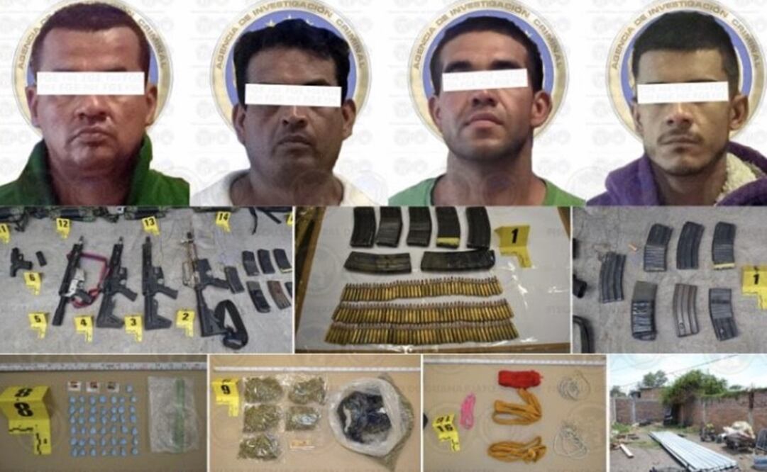 Los oficiales aseguraron armas de fuego, granadas explosivas, chalecos antibalas, dosis de droga y teléfonos celulares. Foto: Especial 