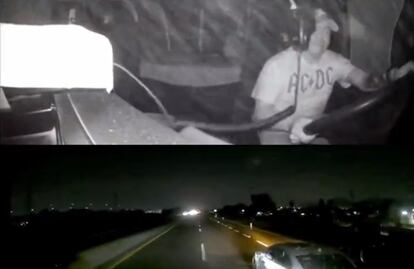 Captan en VIDEO el momento en que atacan a balazos a transportista en Circuito Exterior Mexiquense