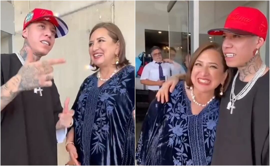 El pasado 13 de enero, la precandidata de la oposición compartió un video en TikTok, donde se le observaba platicando con el rapero. Foto: TikTok