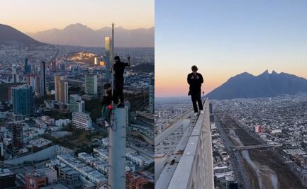 Influencer escala los edificios más altos de Monterrey y muestra vista desde las alturas