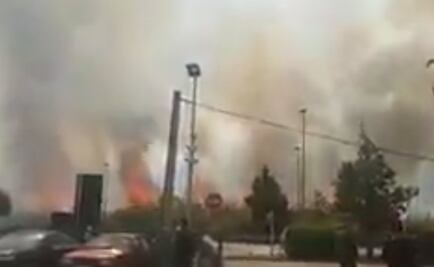 Reportan incendio en inmediaciones del aeropuerto de Barcelona