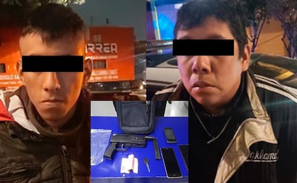 Detienen a dos que asaltaban con subametralladora en mano en la Venustiano Carranza