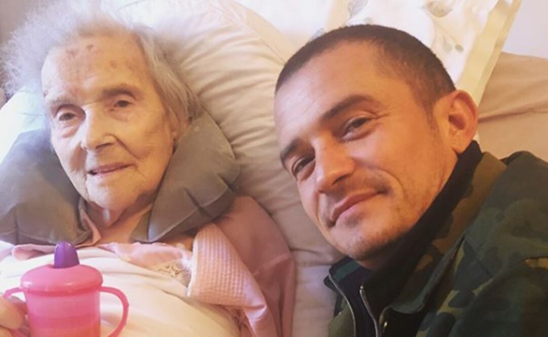 Orlando Bloom junto a su abuela Dorrie. Foto: Instgaram 