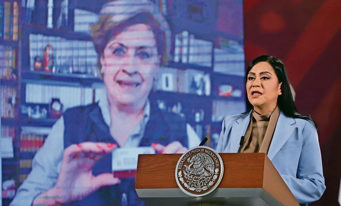 La secretaria Ariadna Montiel explicó que se van a dispersar 8.2 millones de tarjetas del Banco de Bienestar y la transición terminará en julio próximo.