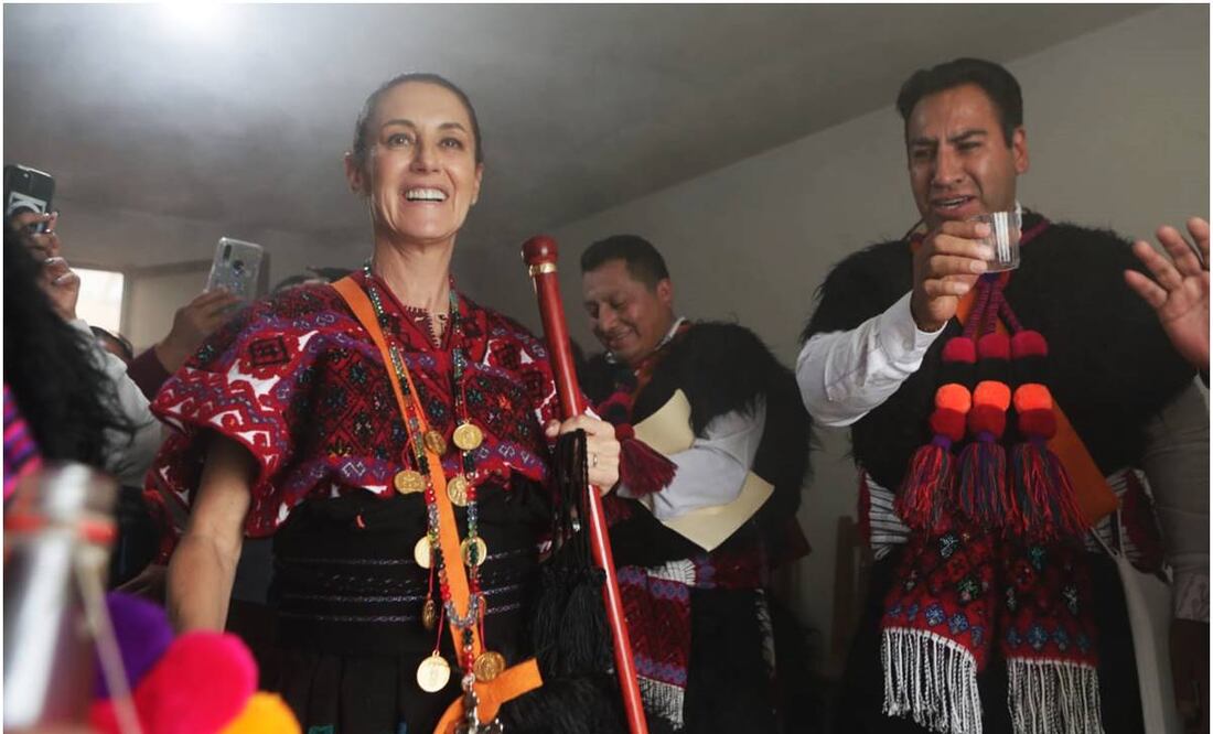 Claudia Sheinbuam recibe bastón de mando en Chiapas. Foto: Gabriel Pano/ EL UNIVERSAL