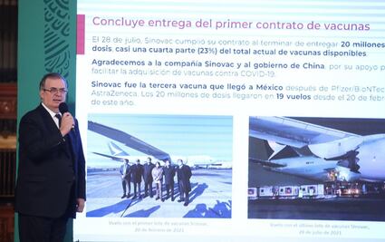 México tendrá 100 millones de vacunas contra Covid-19 a finales de agosto: Ebrard