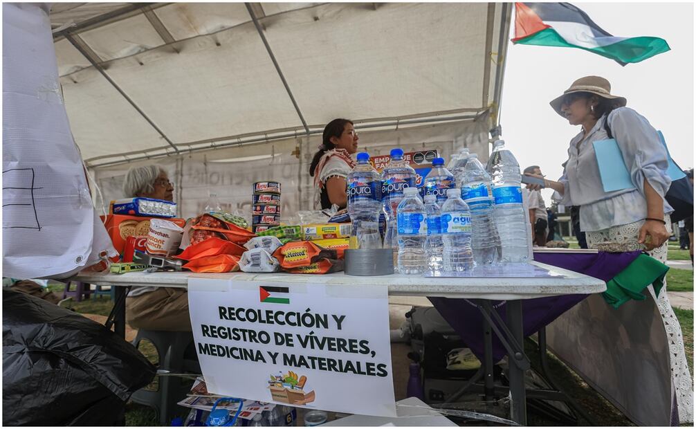 Estudiantes de la UNAM protestan por genocidio en Gaza. Foto: Gabriel Pano/EL UNIVERSAL