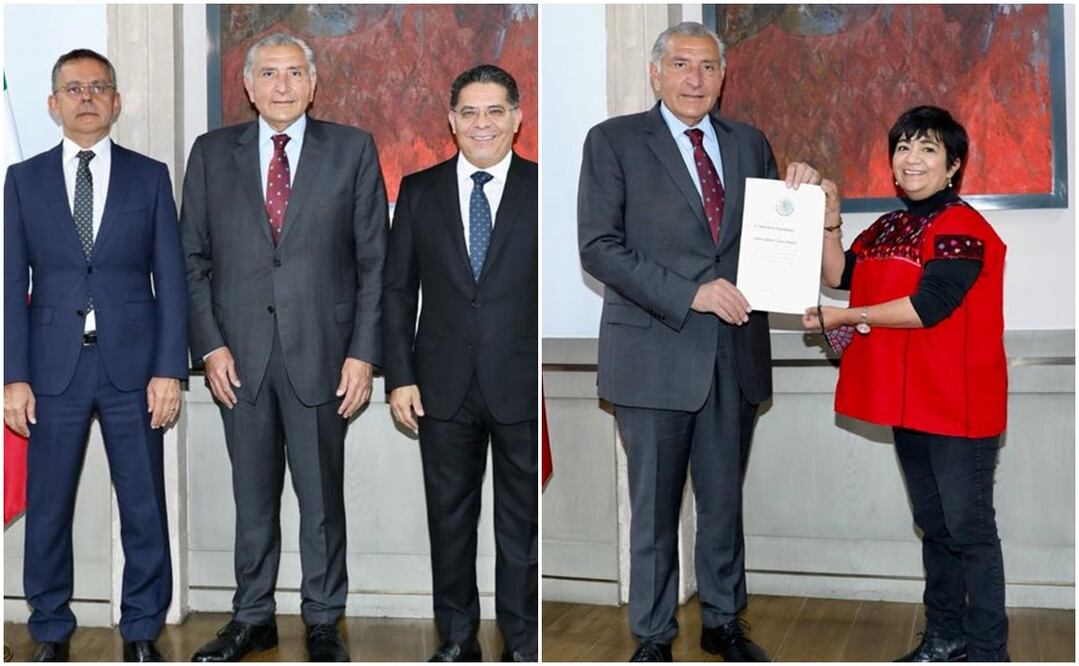 En la primera imagen Adán Augusto López con César Yáñez y Rabindranath Salazar; en la segunda aparece con Edna Elena Vega. Fotos: Especiales 