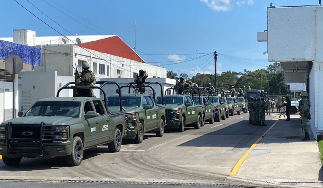 300 elementos de la Secretaría de la Defensa Nacional arribaron a Villahermosa, quienes se sumarán a las tareas del “Operativo Olmeca”. Foto: Luma López/EL UNIVERSAL