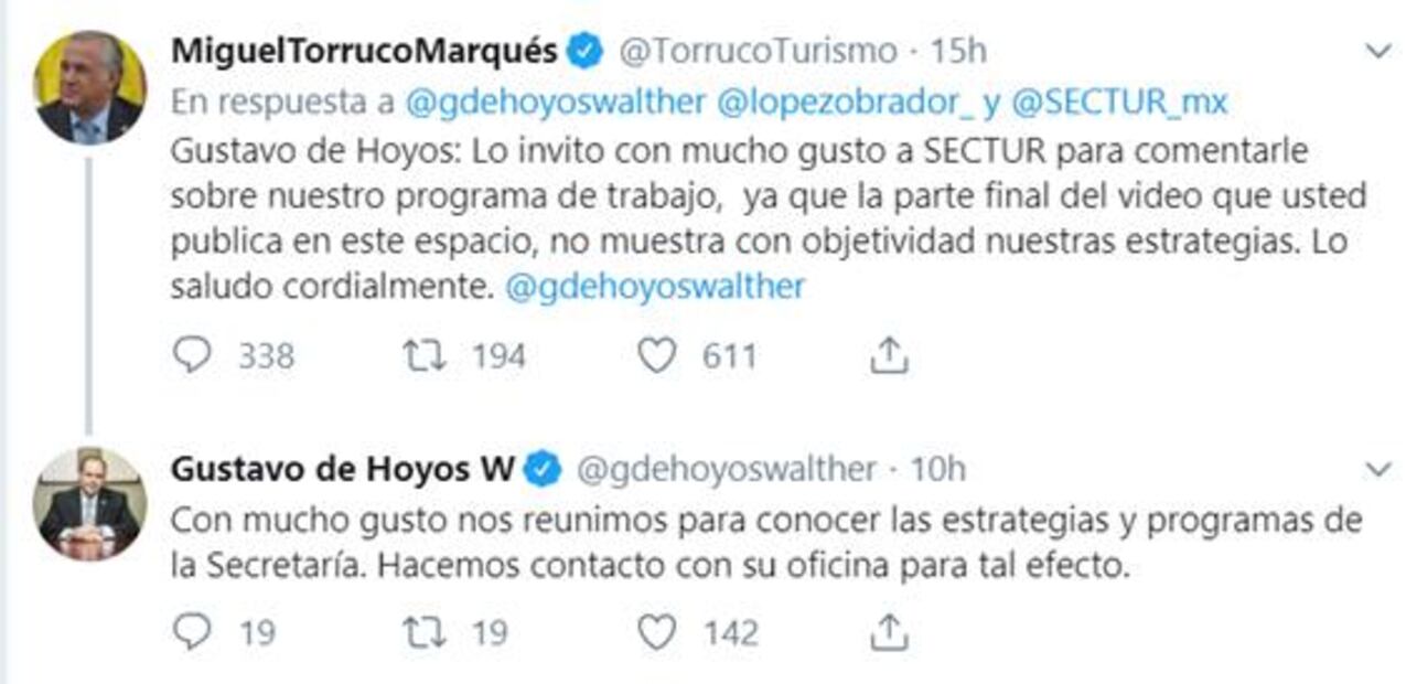 Critica De Hoyos spot de Sectur; Torruco revira