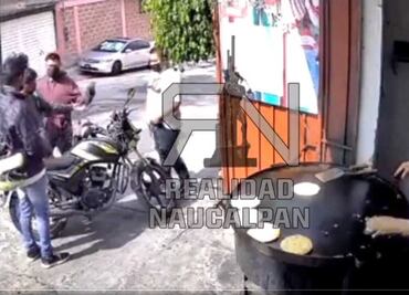 Video. Captan asalto a repartidores de comida afuera de puesto de garnachas en Naucalpan