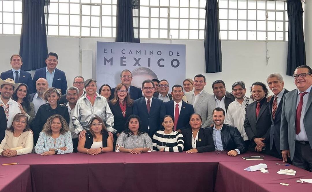 Marcelo Ebrard se reúne con diputado Ignacio Mier e integrantes de asociación civil El camino de México. Foto: Twitter @m_ebrard