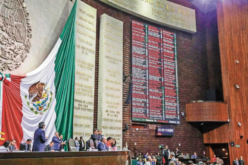 Con 417 votos a favor, 29 abstenciones y un voto en contra, el pleno de San Lázaro aprobó ayer la reforma laboral. Foto: DIEGO SIMÓN. EL UNIVERSAL