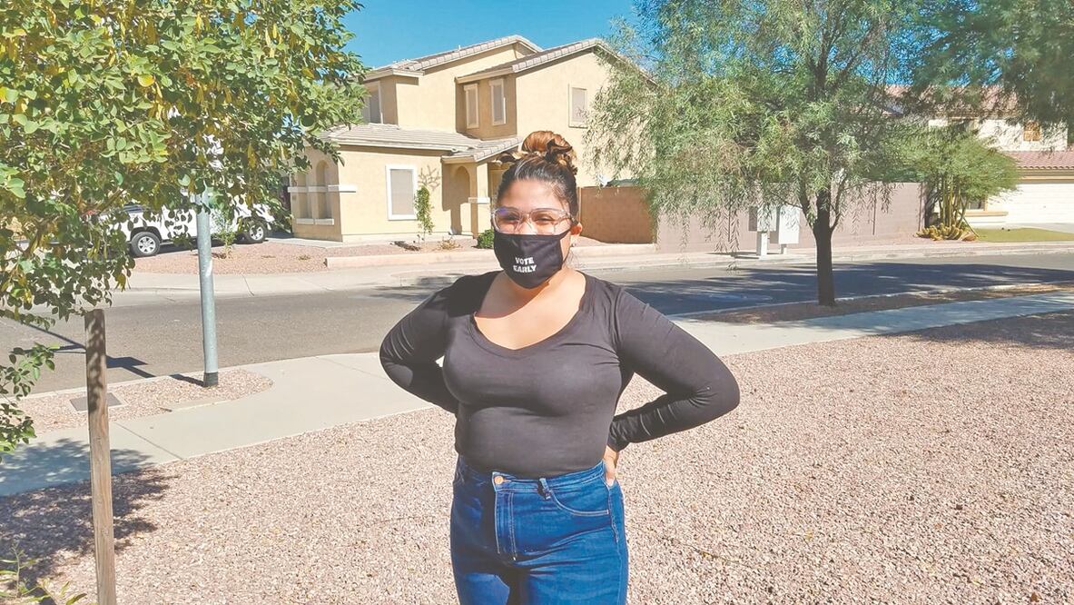 Stephanie Maldonado, directora de campañas de la organización que busca el voto en Estados Unidos a favor de los demócratas, LUCHA. Dice que han esperado este momento por “cuatro dolorosos años”. Fotos: INDER BUGARIN