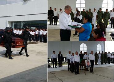 Rinden homenaje póstumo a policía de Tamaulipas