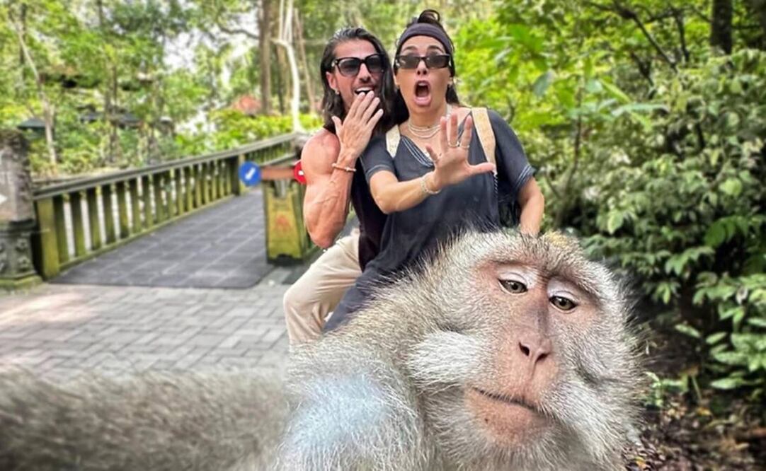 Galilea Montijo e Isaac Moreno en momento divertido durante sus vacaciones. Foto: Instagram galileamontijo