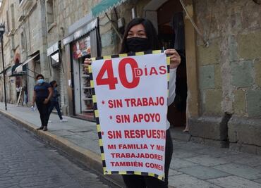 Comerciantes de Oaxaca protestan y abren negocios ante crisis por Covid-19