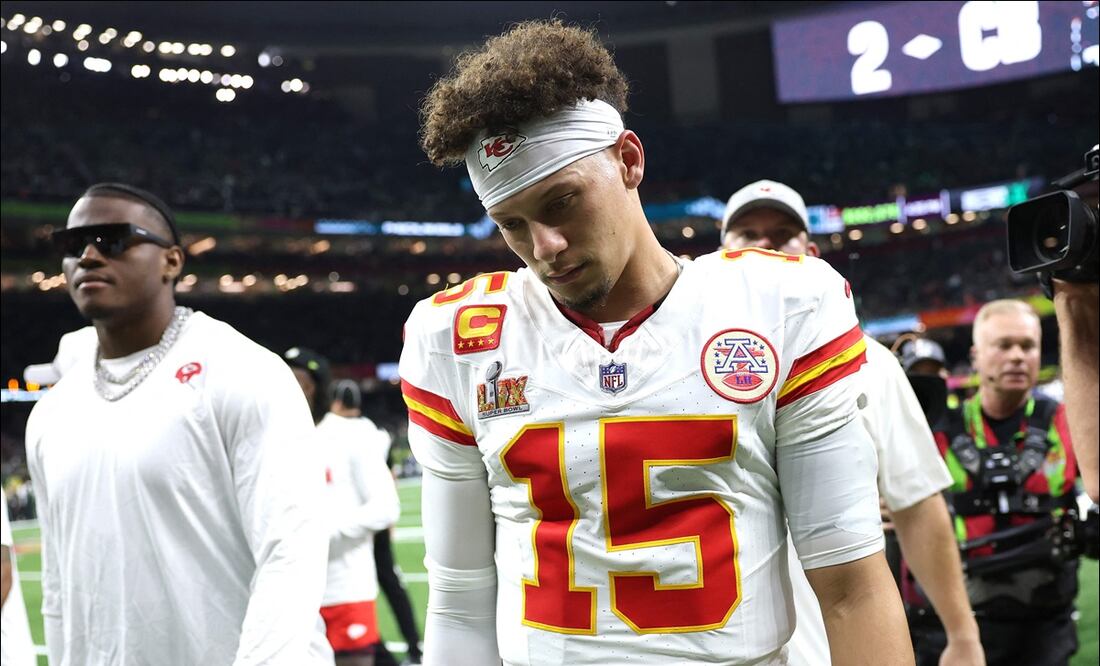 Patrick Mahomes, decepcionado por el Super Bowl LIX / Foto: AFP