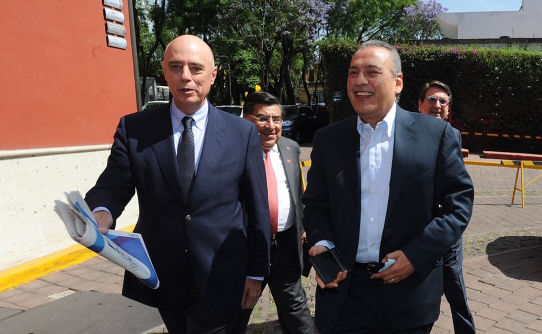 El líder nacional del PRI a su arribo al ITAM. /Especial