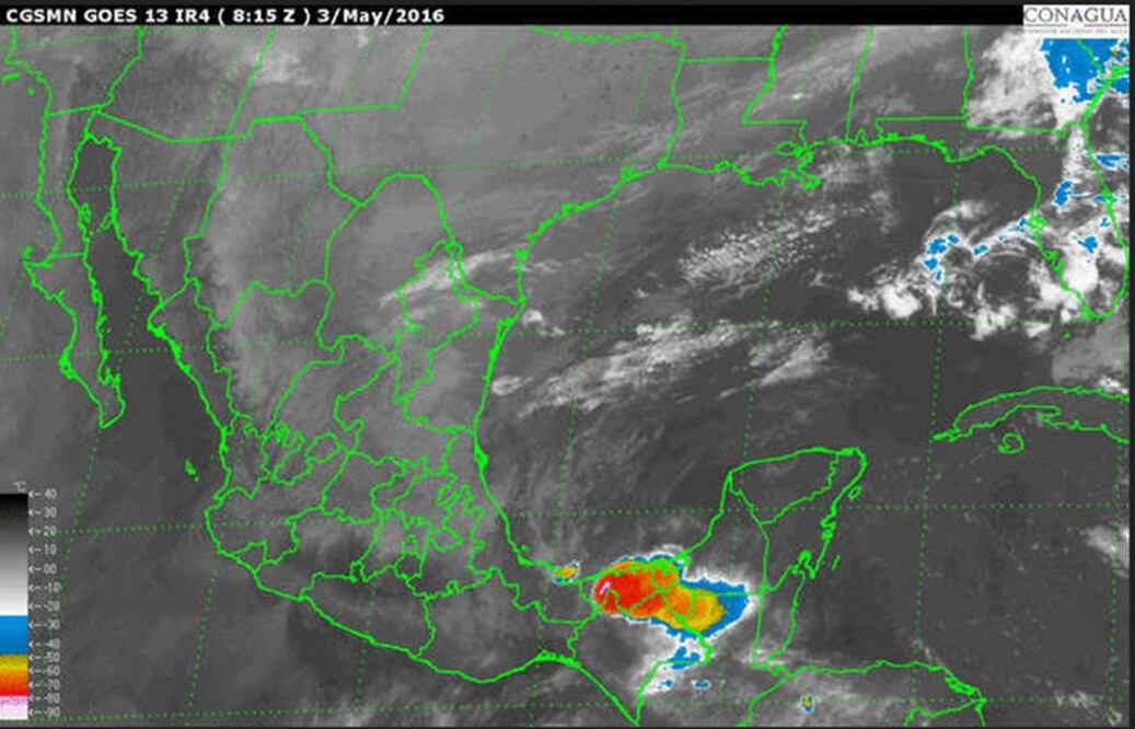 En la foto: Imagen satelital del SMN