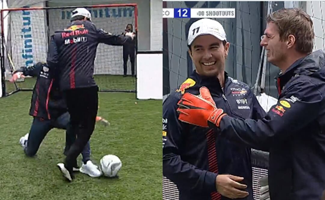 VIDEO: Checo Pérez "deja en ridículo" a Max Verstappen en partido de cara al GP de México