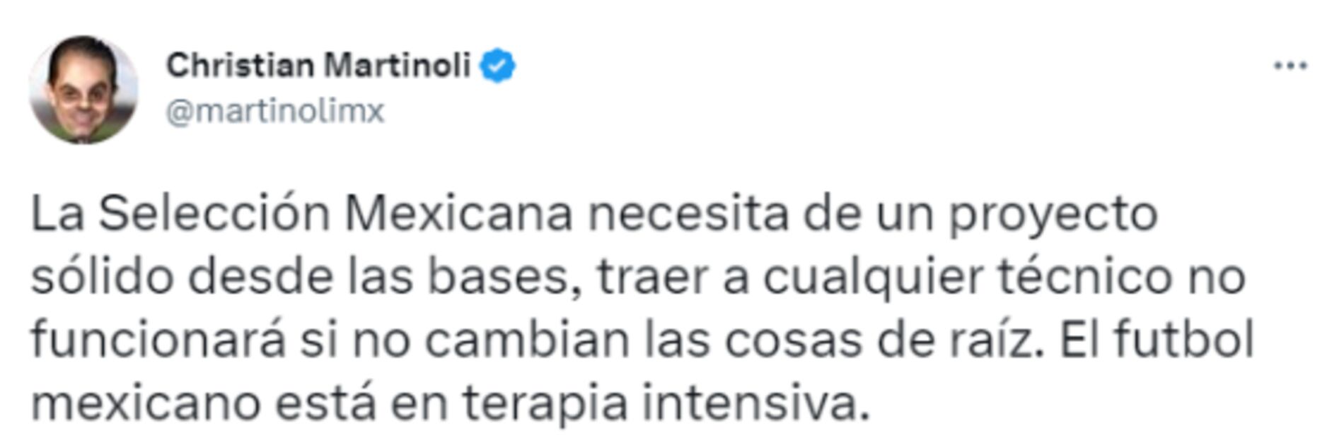 Christian Martinoli explota contra los directivos mexicanos: "Estamos en terapia intensiva"