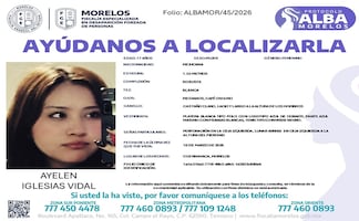 Piden ayuda para localizar a Ayelen, alumna de Bachilleres en Cuernavaca; suman 5 estudiantes reportadas como desaparecidas en los últimos 20 días en Morelos 