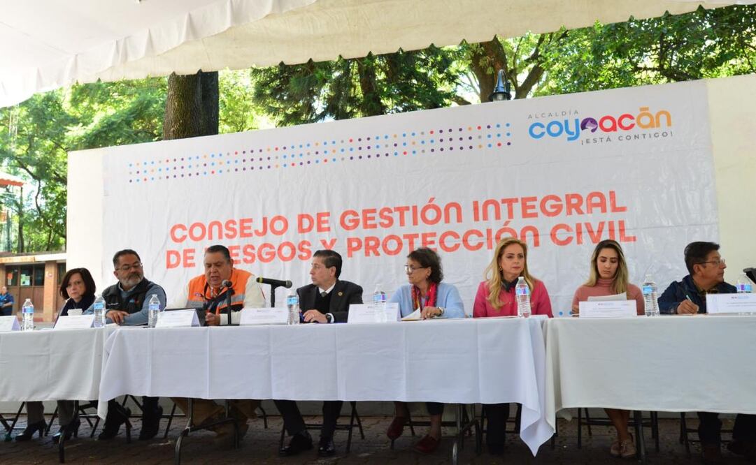 El alcalde de Coyoacán, Giovani Gutiérrez, presidió la instalación del Consejo de Gestión Integral de Riesgos y Protección Civil (26/11/2024). Foto: Especial