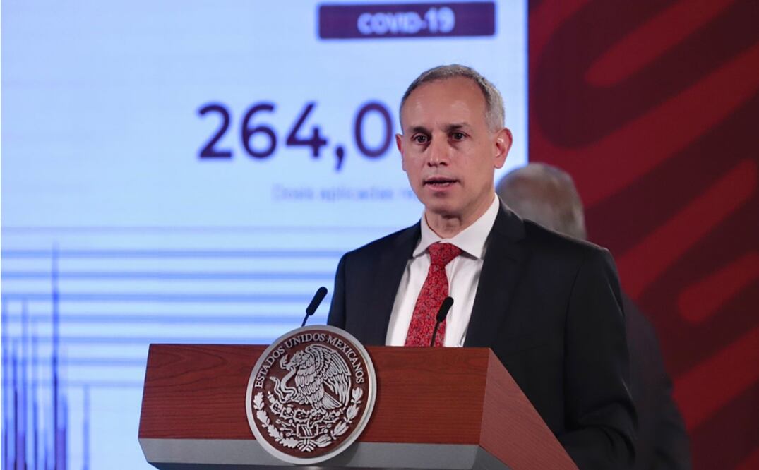 López-Gatell informó que en el caso de la hospitalización actualmente solo están ocupadas 9% de camas generales y 7% de camas con ventilador. Foto: Berenice Fregoso