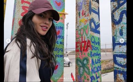 Eiza González restaura el "Mural de la hermandad" en Tijuana