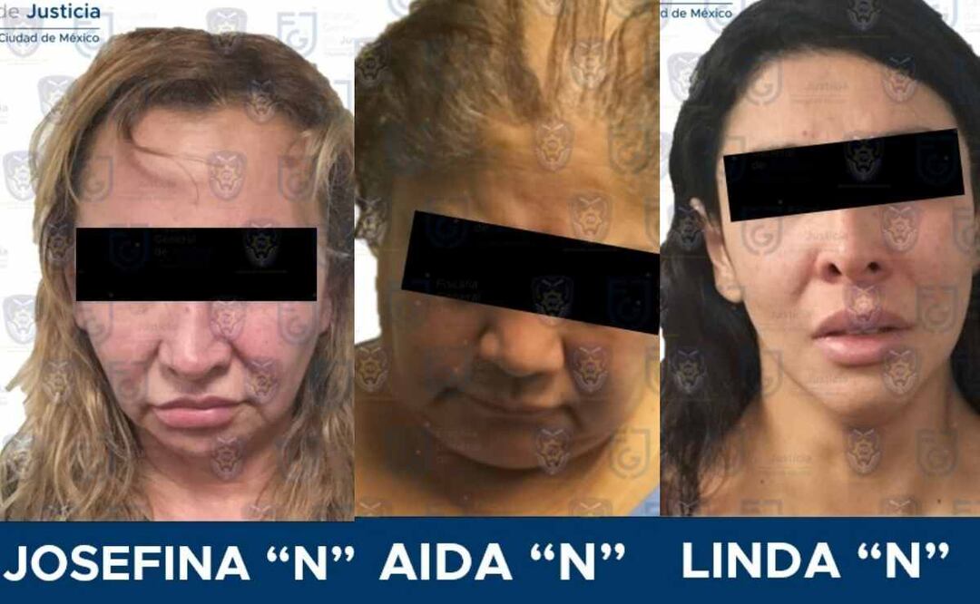 Las “asalta-viejitas” fueron identificadas como; Linda “N”, Josefina “N” y Aida “N”. Foto: Especial