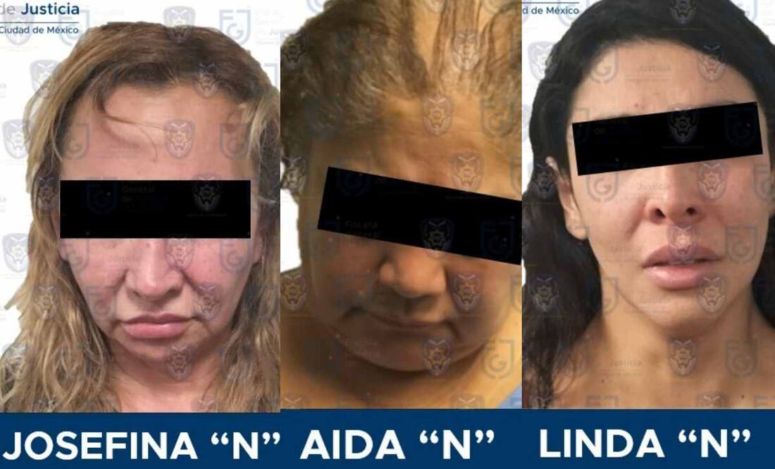 Las “asalta-viejitas” fueron identificadas como; Linda “N”, Josefina “N” y Aida “N”. Foto: Especial