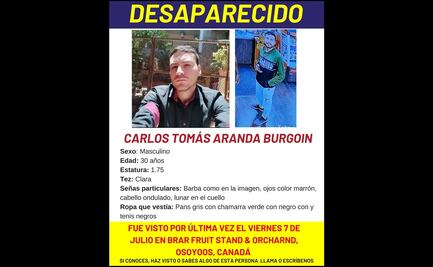 Reportan desaparición en Canadá de Carlos Tomás Aranda, joven originario de Oaxaca